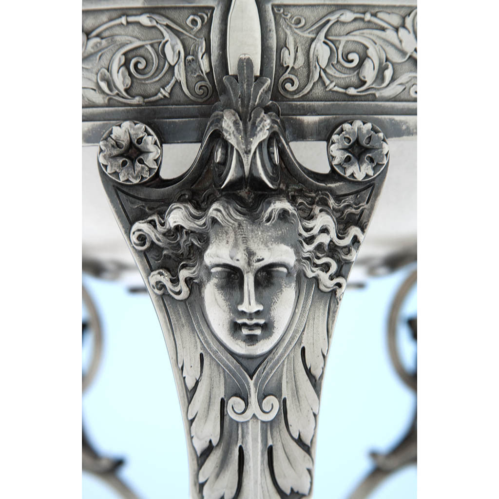 Detail of Gorham Mfg. Co. Antique Coin Silver Figural Centerpiece or &#39;Fruit Stand&#39;, Providence, RI, c. 1867