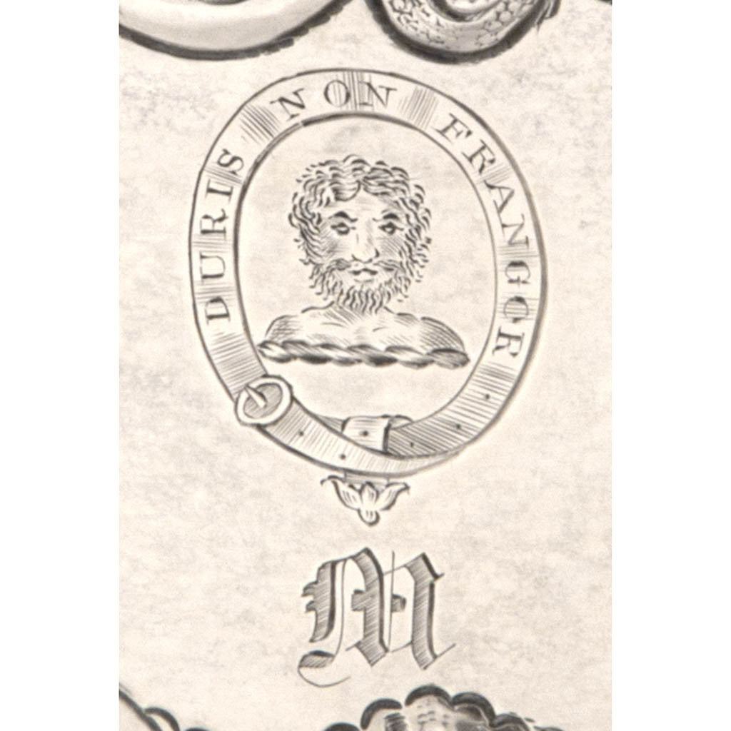 Engraving on Francis W. Cooper American Coin Silver Wine Wagon or Trolley, New York City, 1849-54