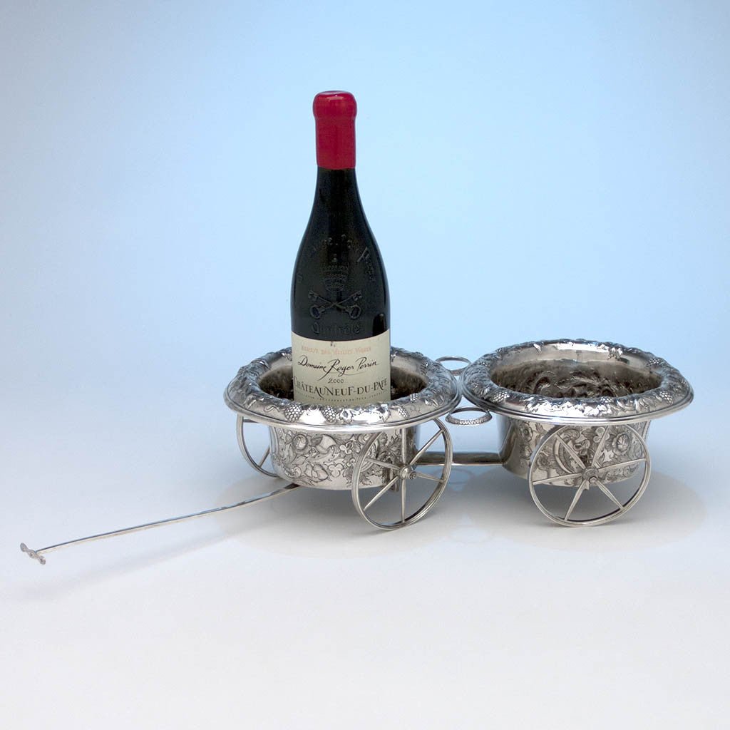 Francis W. Cooper American Coin Silver Wine Wagon or Trolley, New York City, 1849-54