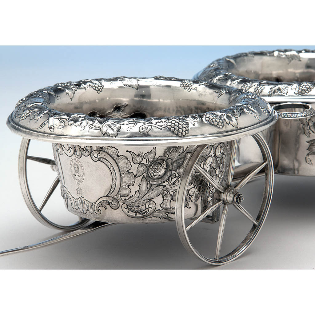 Front of Francis W. Cooper American Coin Silver Wine Wagon or Trolley, New York City, 1849-54