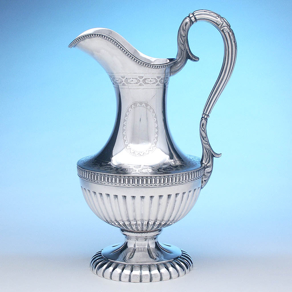 Rogers and Wendt Sterling Silver Classical Ewer, Boston, retailed by J.E. Caldwell of Philadelphia, c. 1855-60