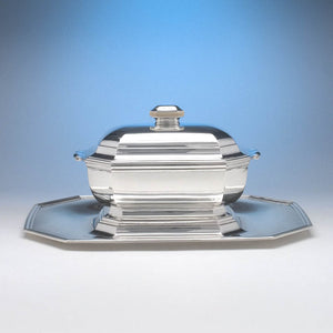 Tétard Frères French .950 Silver and Ivory Art Deco Covered Tureen