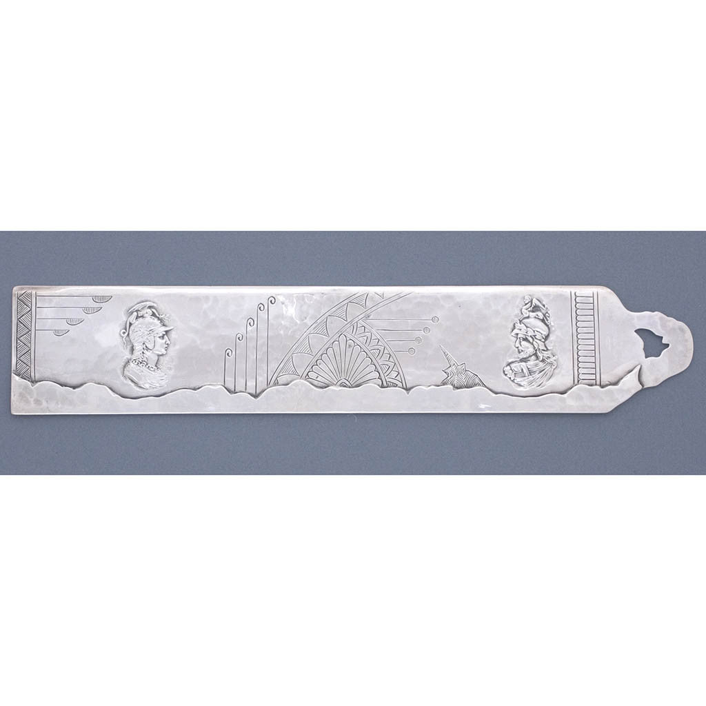 Shiebler &#39;Homeric&#39; or &#39;Medallion&#39; Antique Sterling Silver Ruler, New York City, c. 1880&#39;s 
