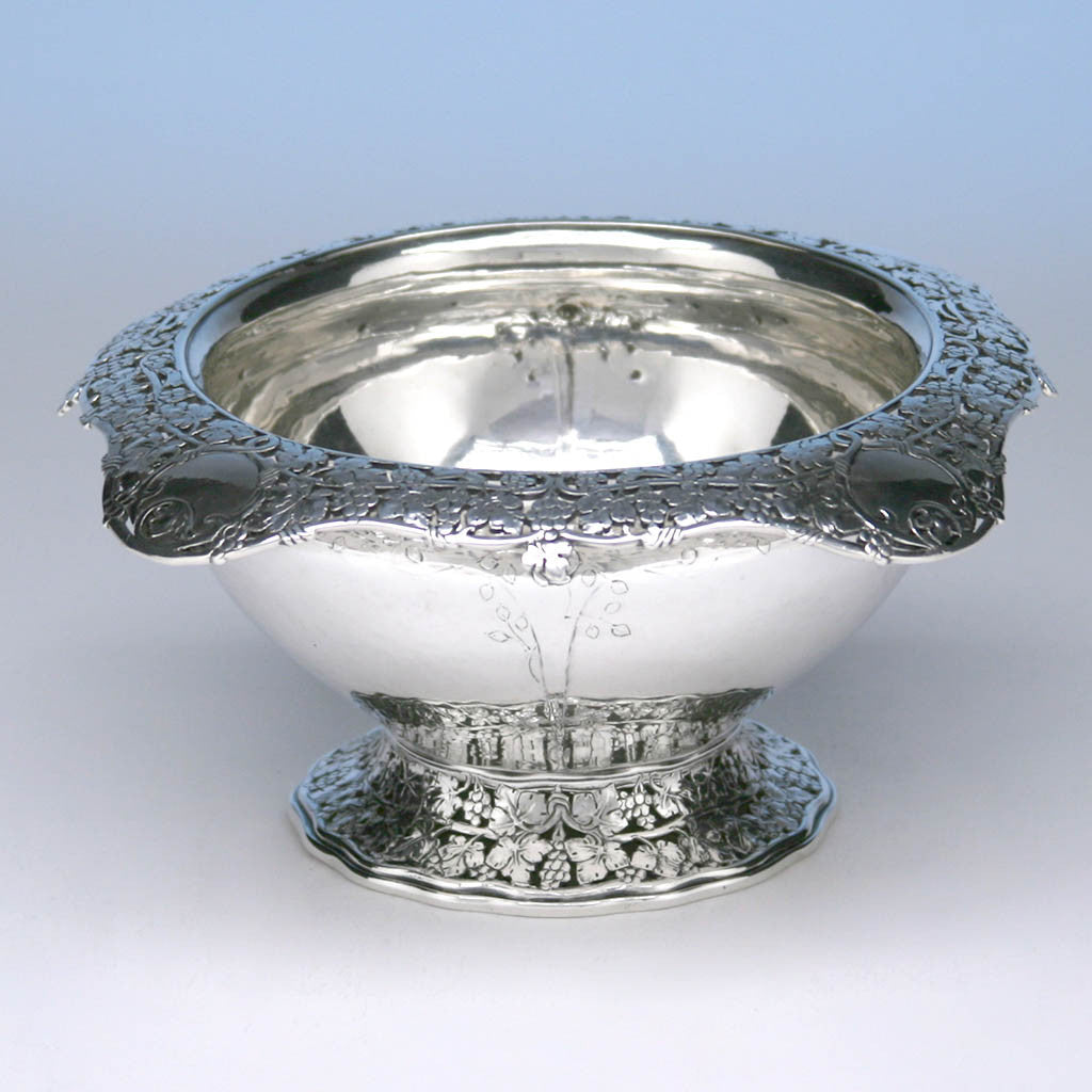 Arthur Stone Arts & Crafts Sterling Silver Bowl, Gardner, Mass, c. 1918