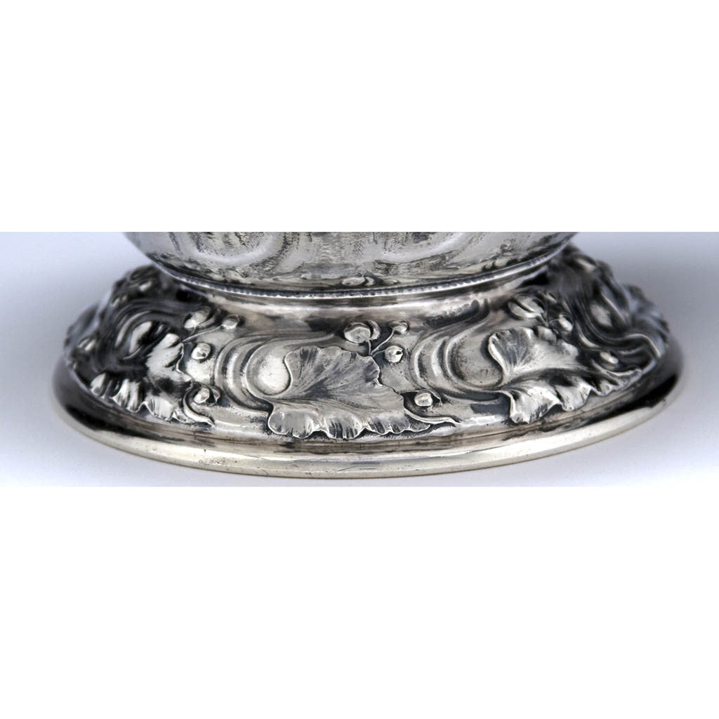 Foot detail on the Gorham St. Louis &#39;Louisiana Purchase&#39; 1904 Exposition Sterling Silver Water Pitcher, 1904
