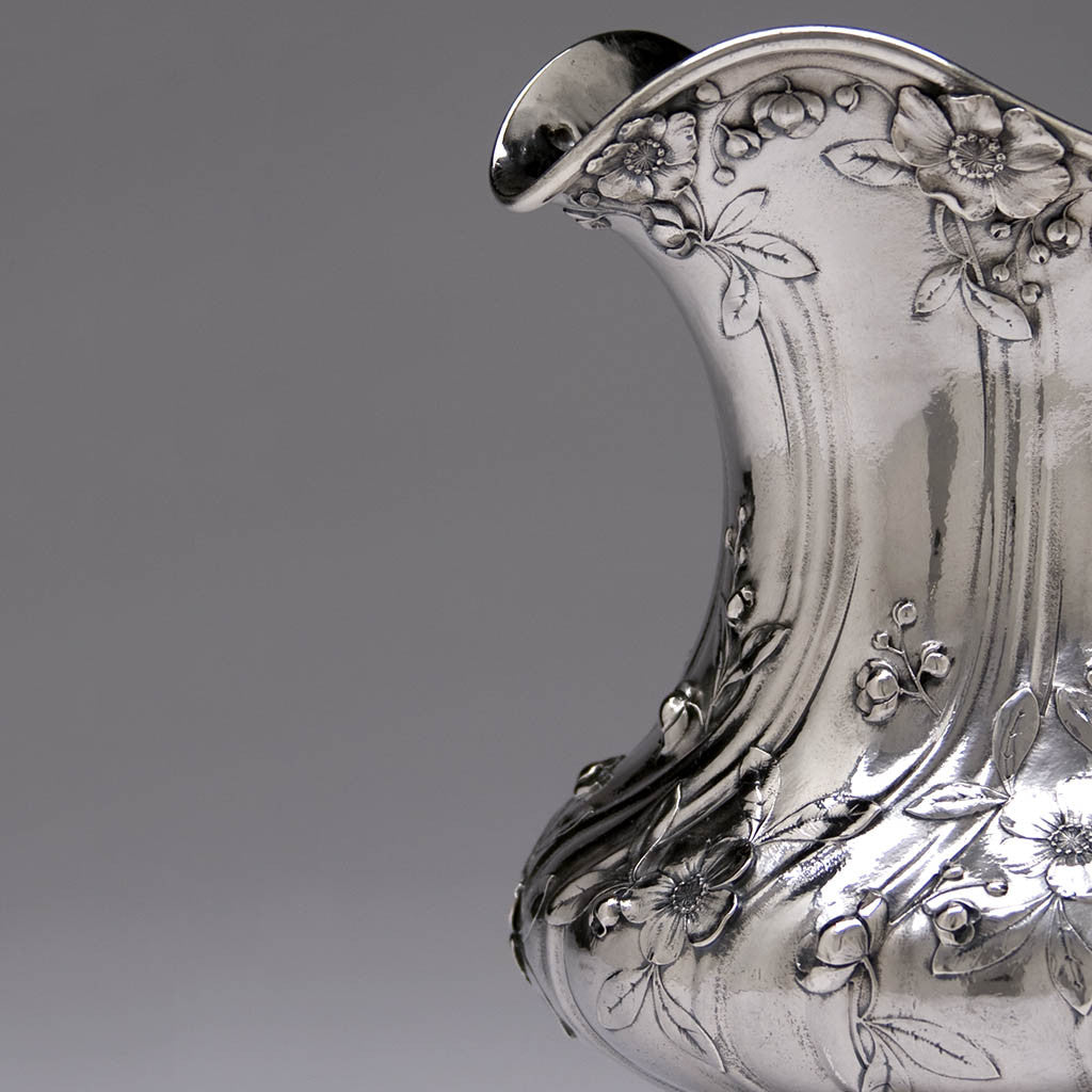 Spout detail on the Gorham St. Louis &#39;Louisiana Purchase&#39; 1904 Exposition Sterling Silver Water Pitcher, 1904