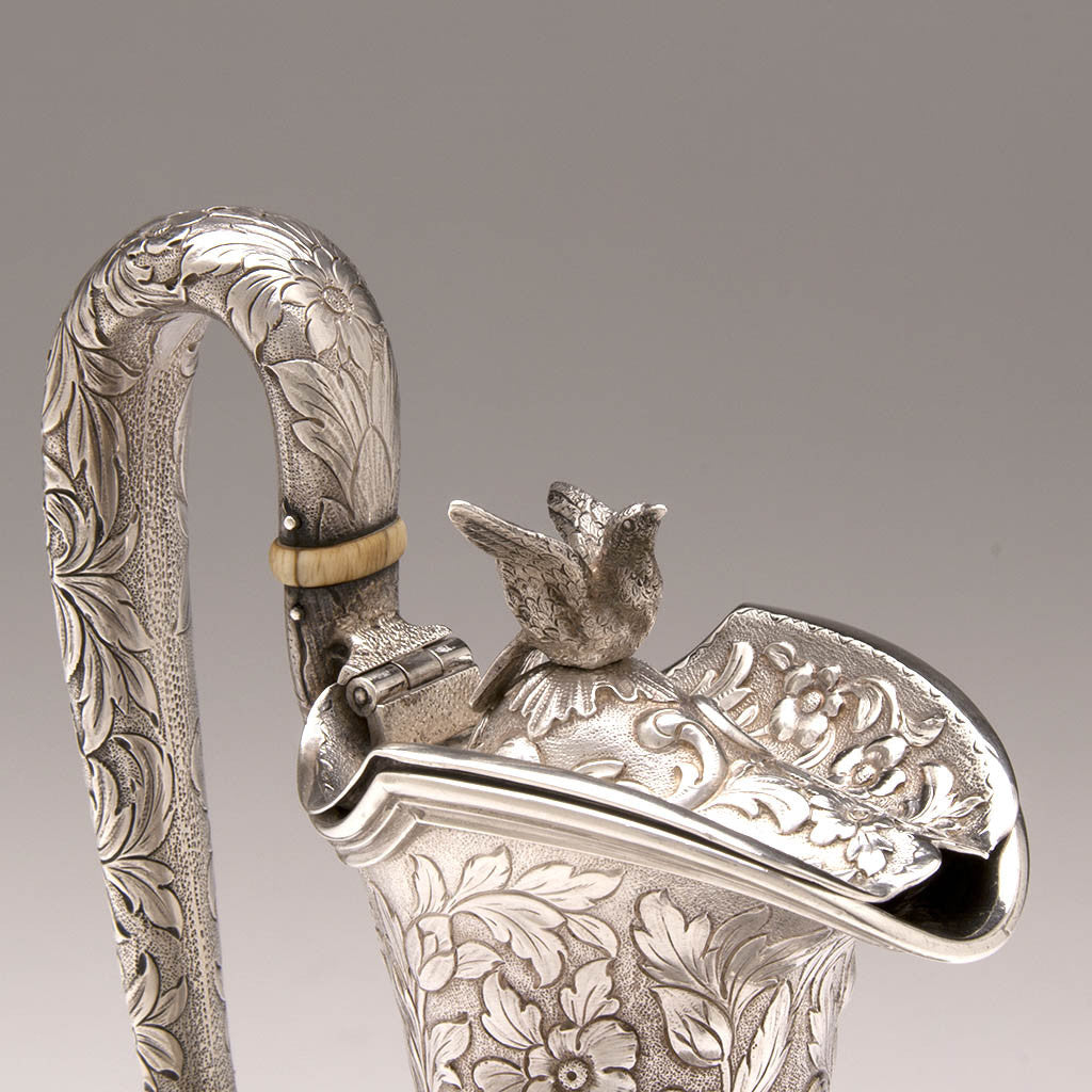 Cover to Lewis E. Jenks Antique Sterling Silver Hot Milk Jug, Boston, 1872-75