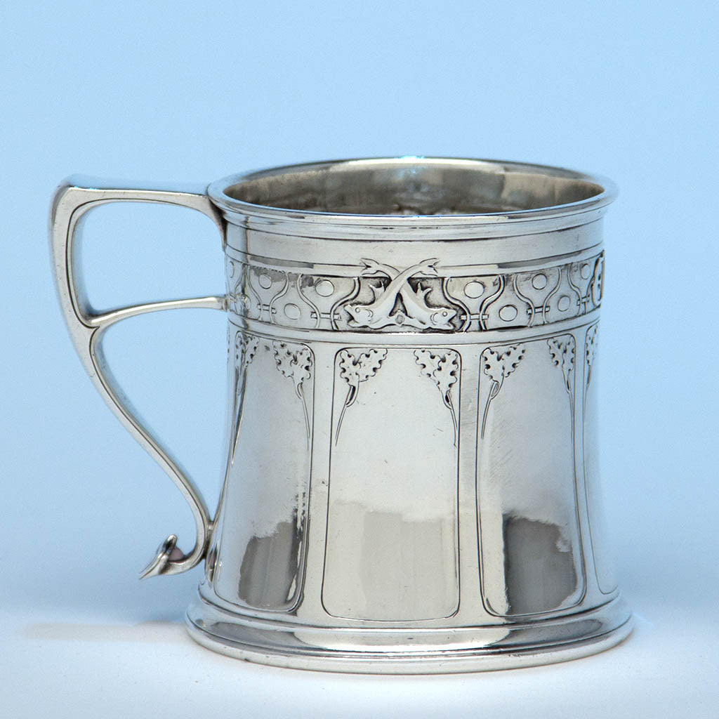 Arthur Stone Sterling Silver Arts & Crafts Edward Dane Zodiac Child's Cup, 1907