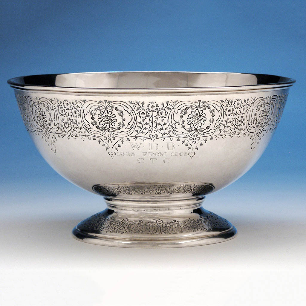 Karl Leinonen/ Mary Knight Sterling Fruit or Punch Bowl, Boston, c. 1907
