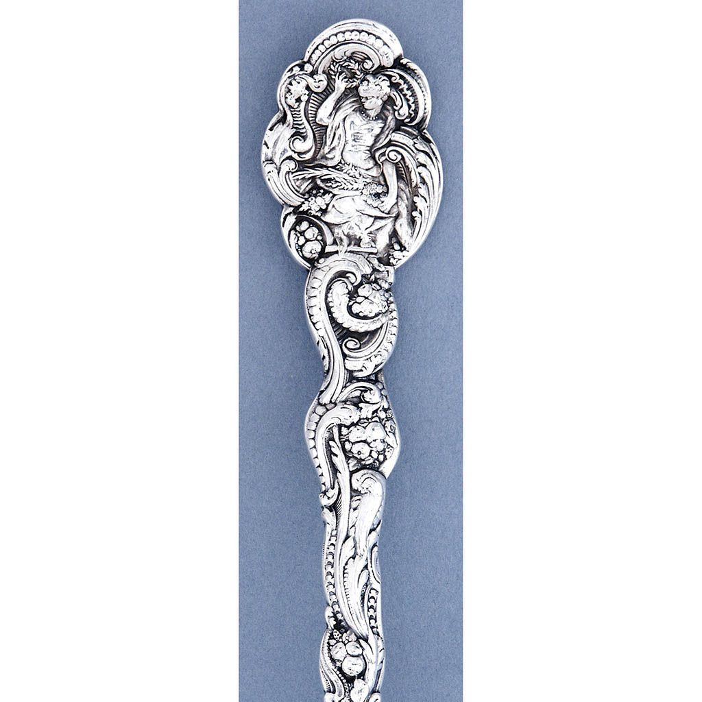 Pattern detail of Gorham &#39;Versailles&#39; Antique Sterling Silver Fish Serving Set, Providence, RI, early 20th century