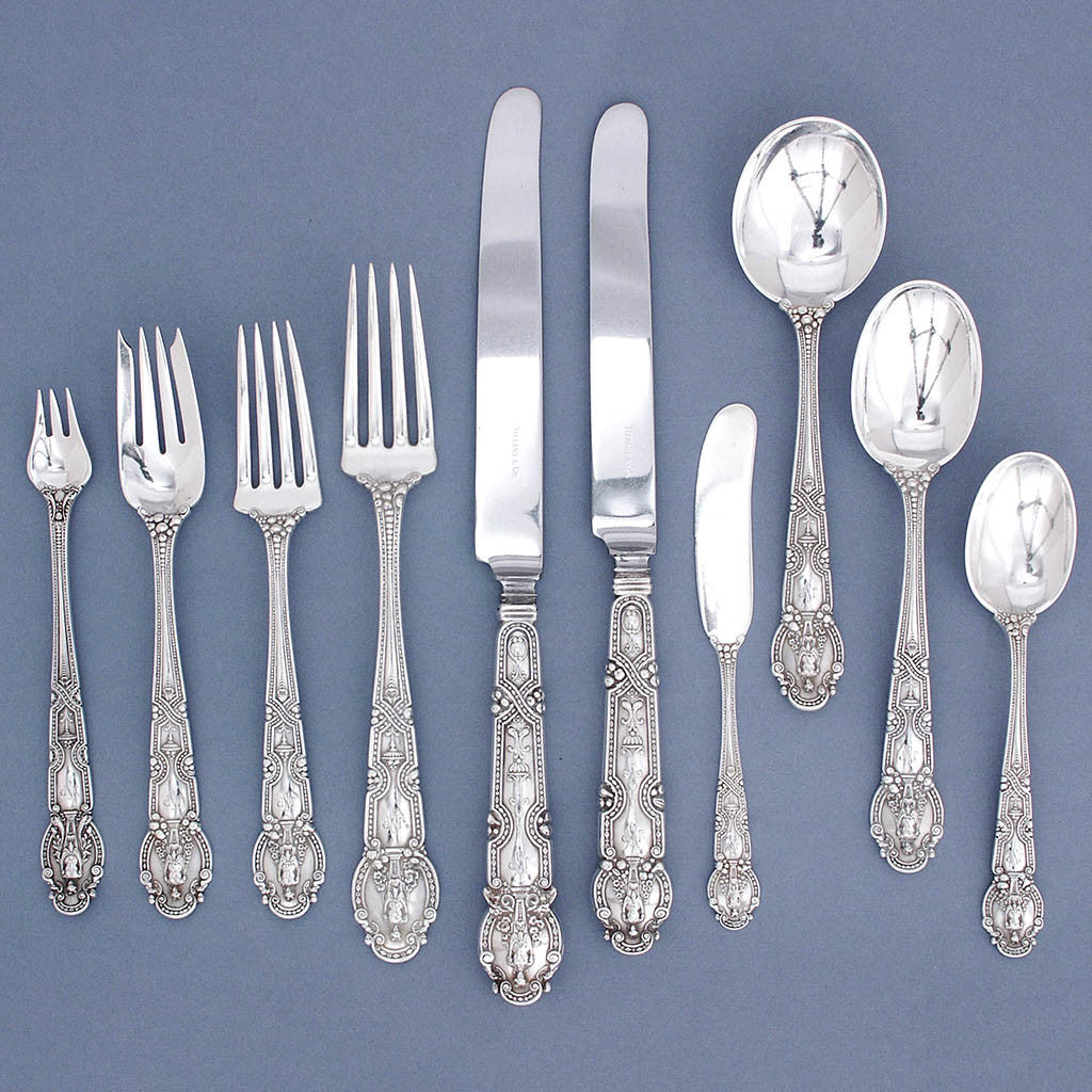 Tiffany & Co - The John Philip Sousa Sterling Silver 'Renaissance' Pattern Flatware service for 8, 92 pieces, early 20th century
