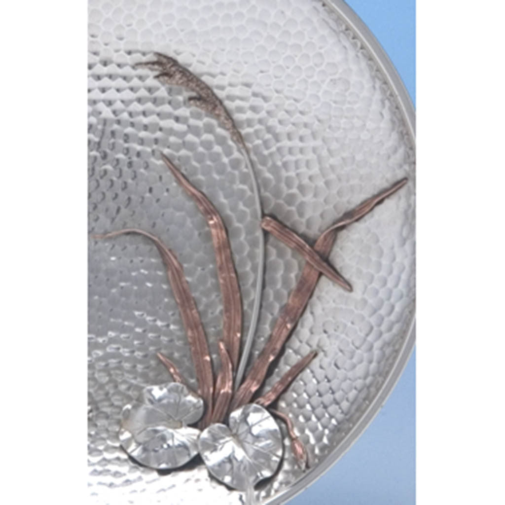 Detail of Gorham Aesthetic Movement Sterling and Copper Mixed-Metal Dish in the Japanese Taste, c. 1880