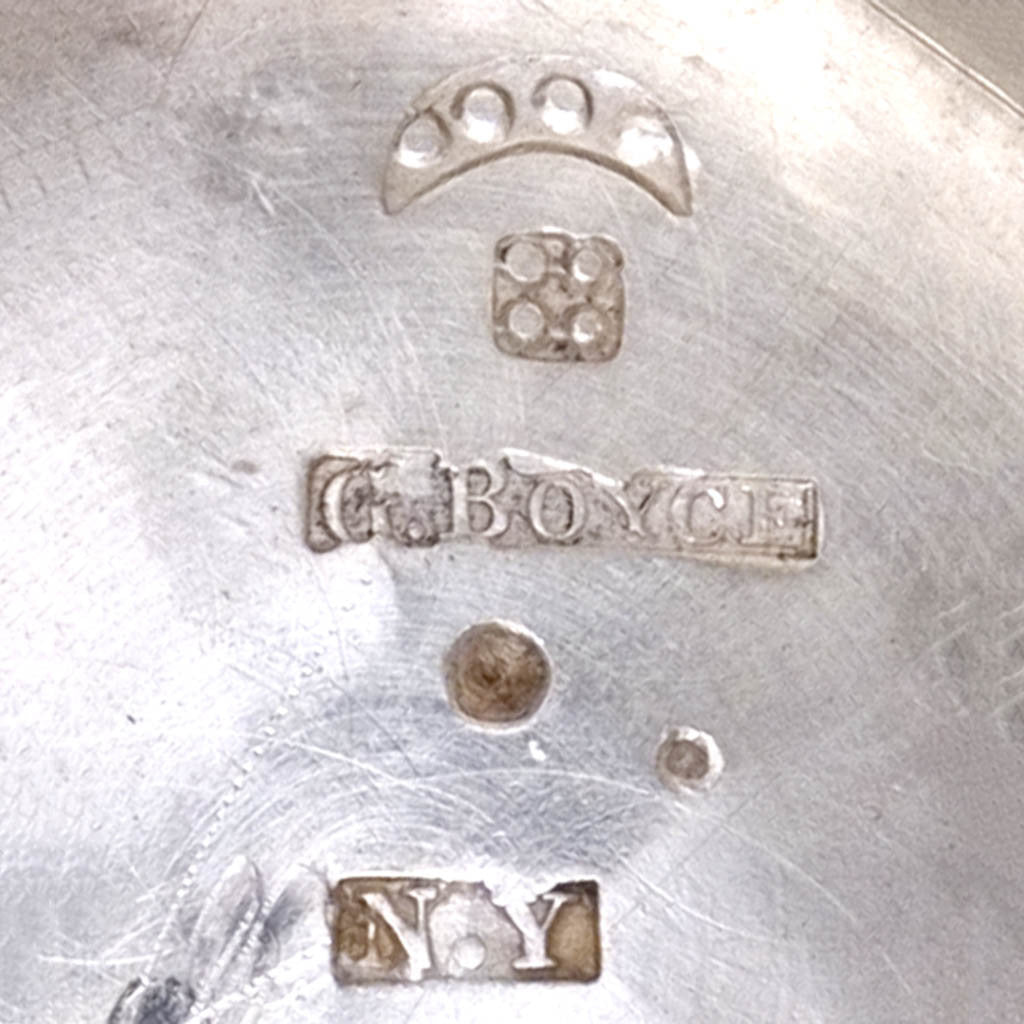 Marks on Gerardus Boyce Rare Pair of Antique American Coin Silver Ewers, New York City, c. 1842