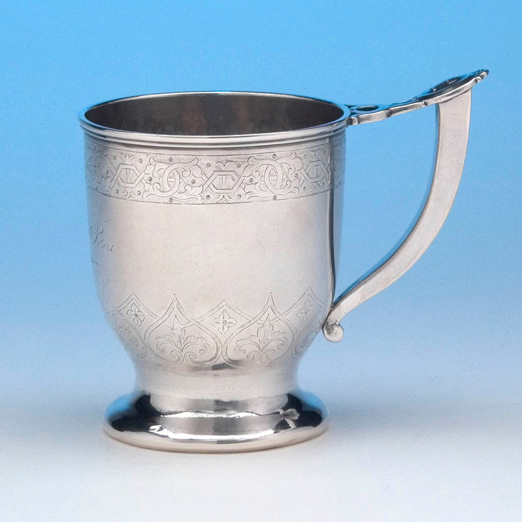 F.A. Durgin 'Medallion' Coin Silver Child's Cup, c. 1865