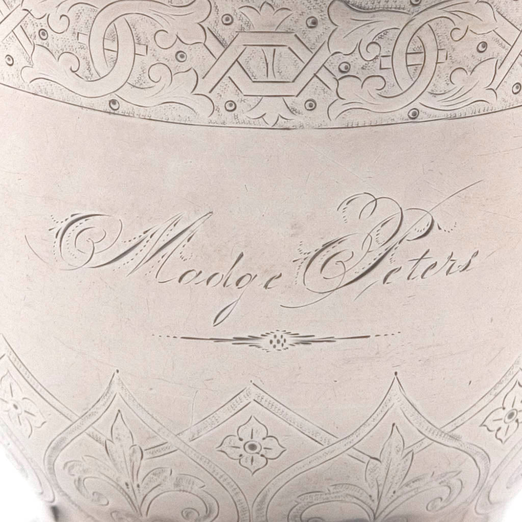 Inscription on F.A. Durgin &#39;Medallion&#39; Coin Silver Child&#39;s Cup, c. 1865