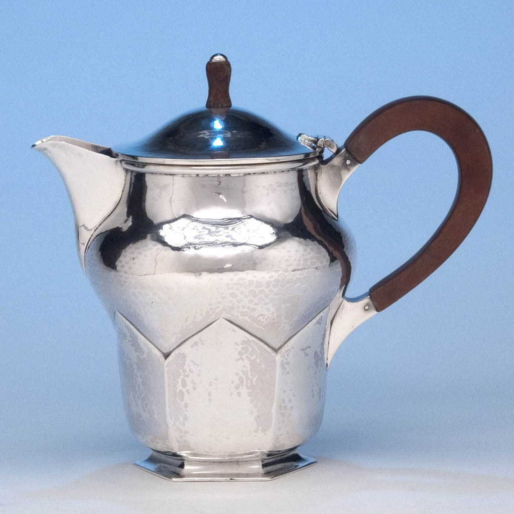 A. Edward Jones English Sterling Silver Arts & Crafts Hot Milk Pot, Birmingham, 1928/29