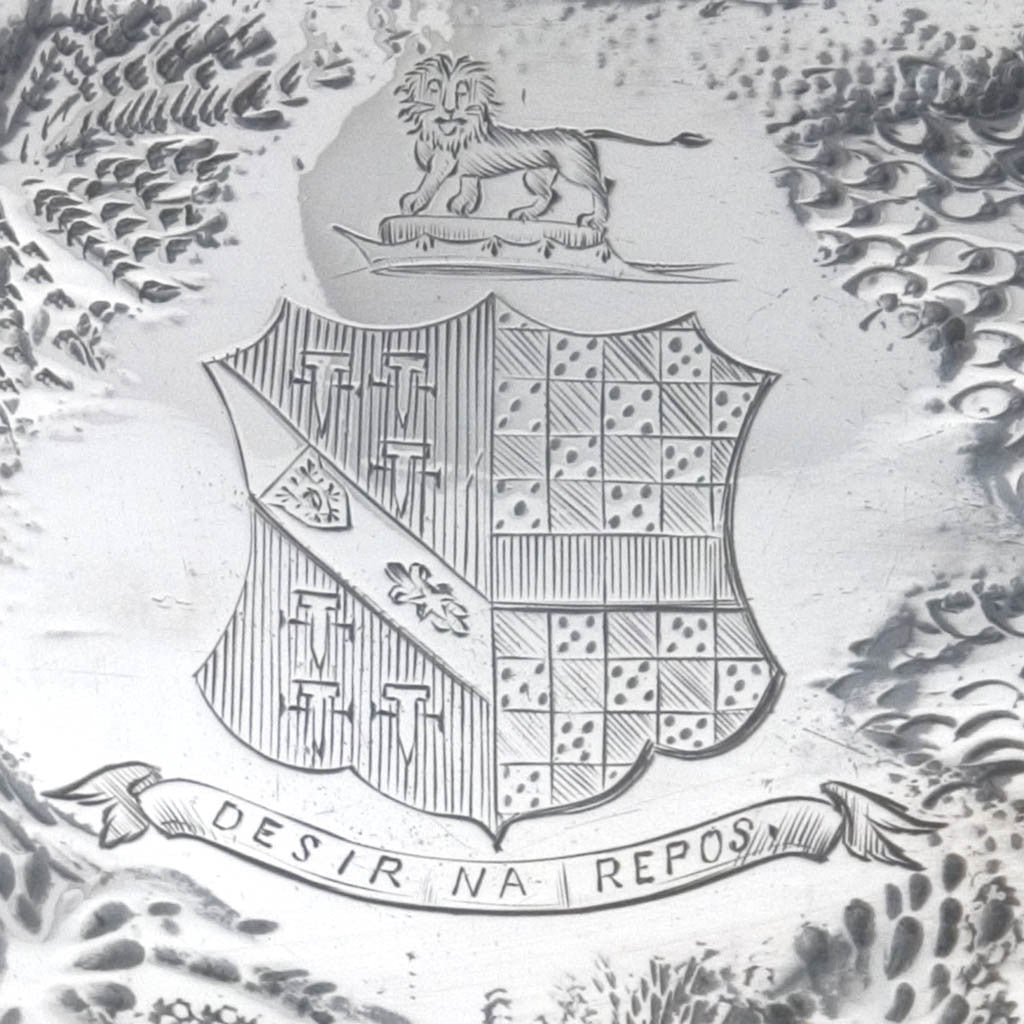 Arms on S. Kirk &amp; Son &#39;Etruscan&#39; (&#39;Landscape&#39; or &#39;Castle&#39;) Pattern 4-piece Coffee or Tea Service, c. 1855-61