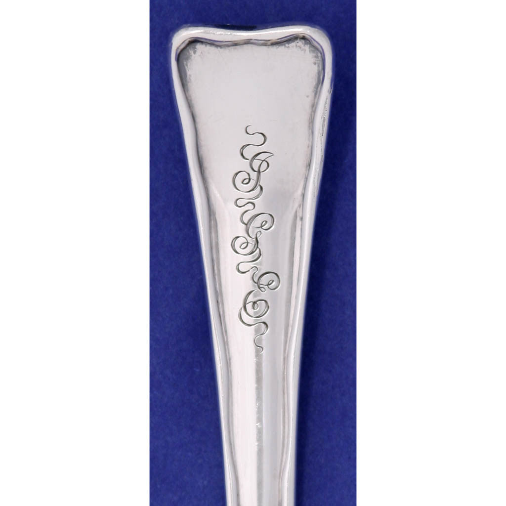 Monogram on Tiffany &amp; Co. &#39;Lap Over Edge&#39; Sterling Silver Salad Serving Spoon, New York City, c. 1902-07 