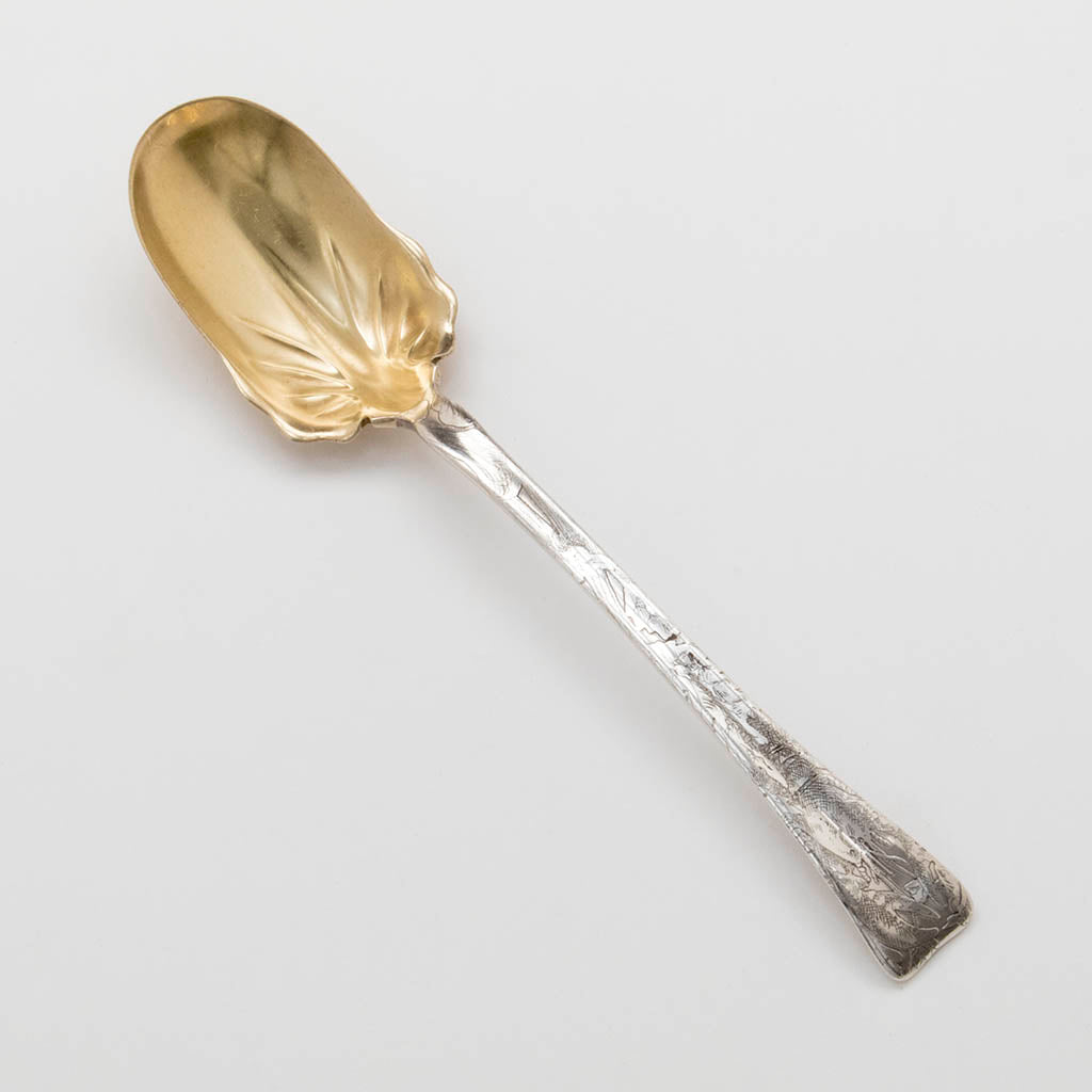 Tiffany & Co. 'Lap Over Edge' Sterling Silver Salad Serving Spoon, New York City, c. 1902-07