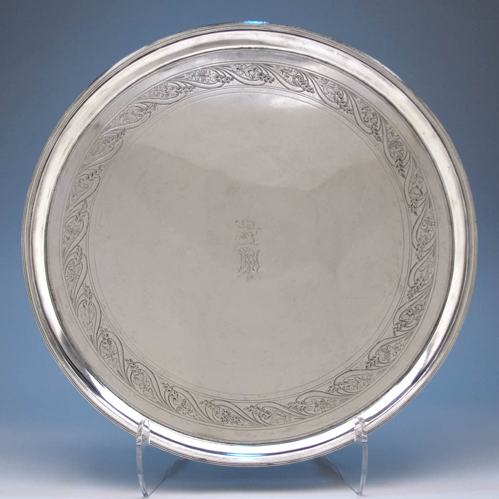 Thomas Warner - The Hollingsworth/ Morris Family Large Round American Silver Tray, Baltimore, c. 1805