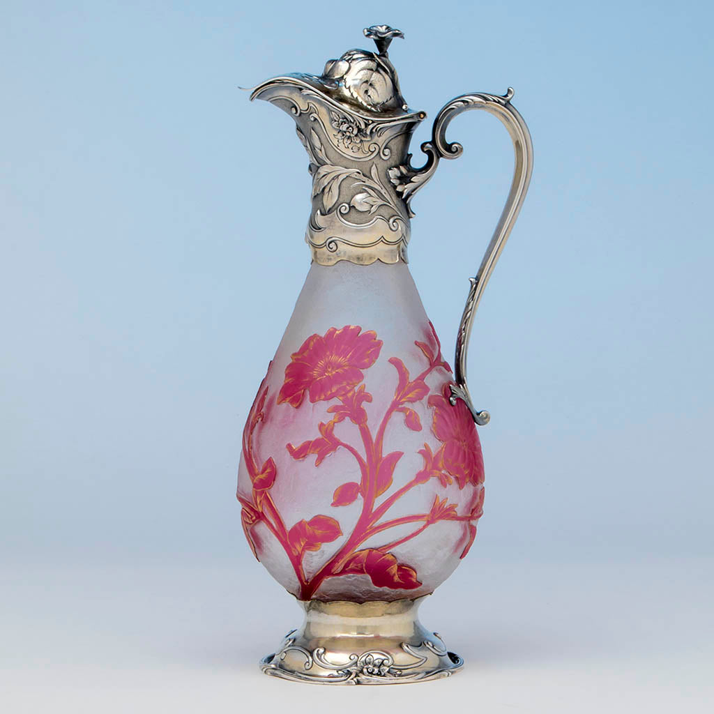 Gorham Sterling Mounted Daum Nancy Decanter, Providence, RI, 1886
