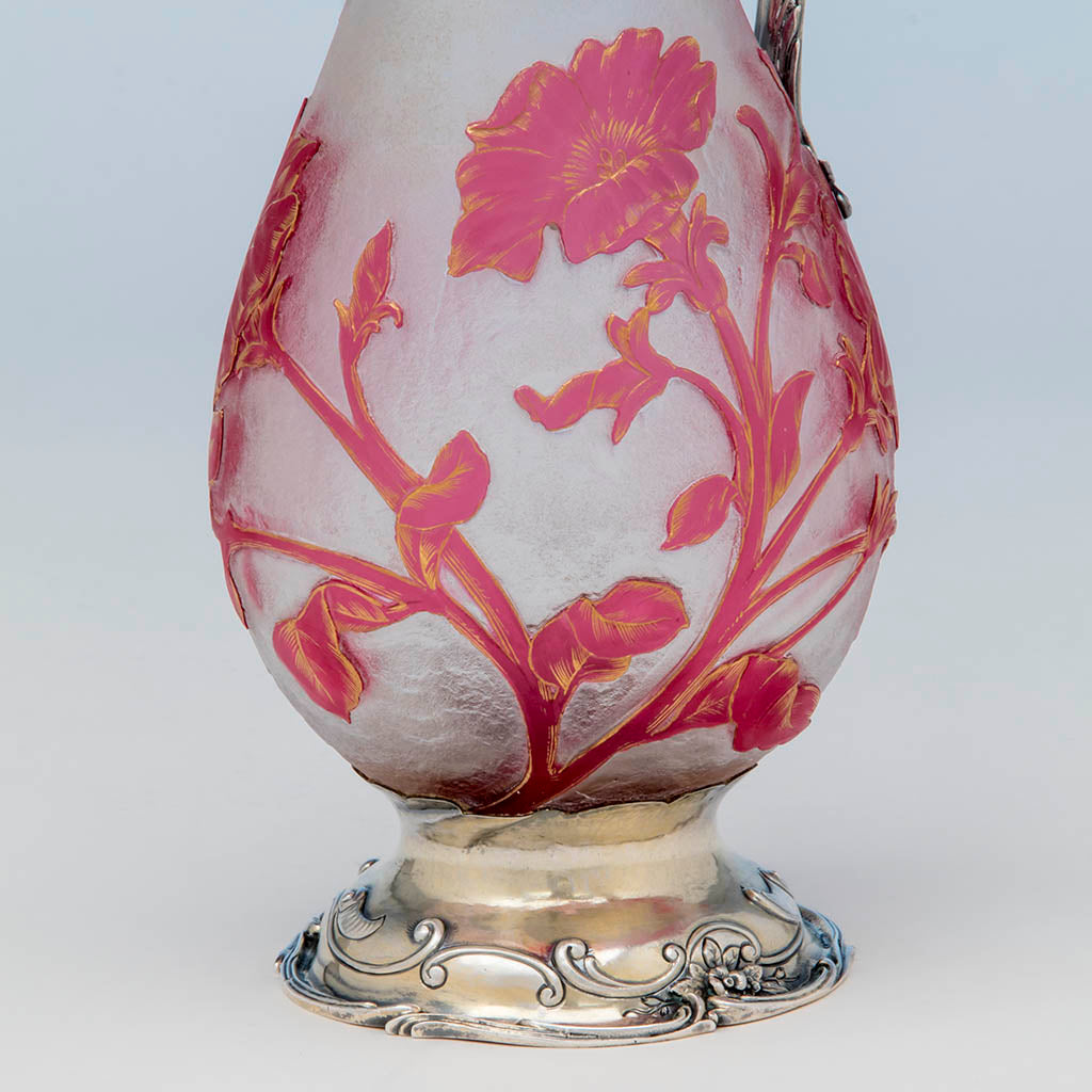 Detail of Gorham Sterling Mounted Daum Nancy Decanter, Providence, RI, 1886