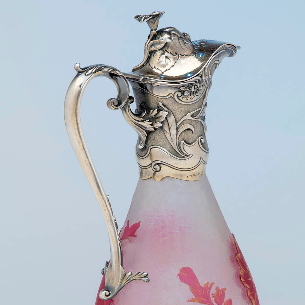 Handle to Gorham Sterling Mounted Daum Nancy Decanter, Providence, RI, 1886