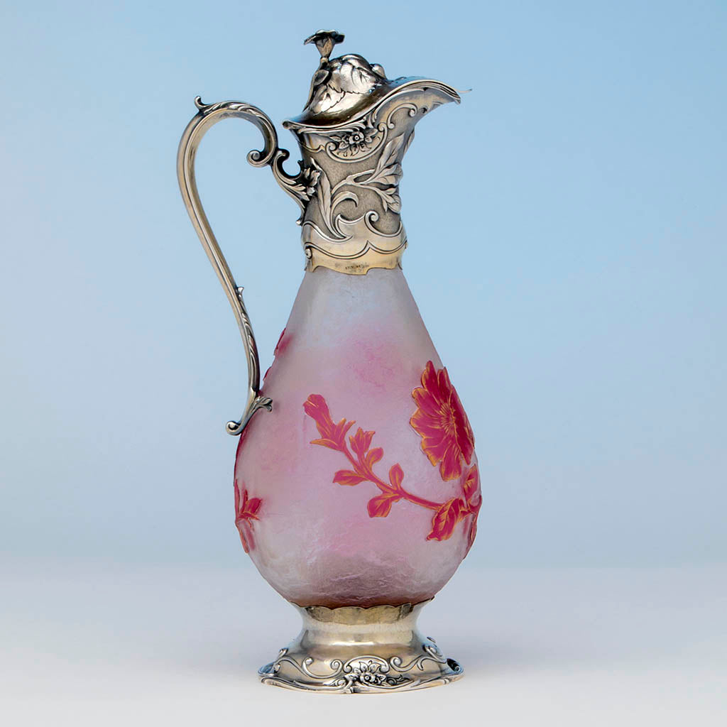 Reverse side of Gorham Sterling Mounted Daum Nancy Decanter, Providence, RI, 1886
