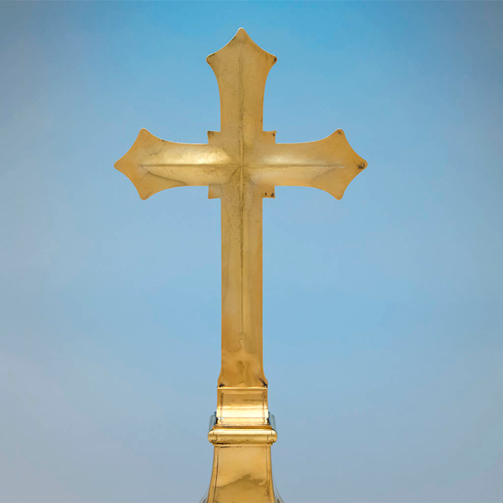 George E. Germer Arts &amp; Crafts Sterling and Semi-precious Stones Altar Cross, Mason, NH, c. 1929, exhibited at The Boston Tercentenary Fine Arts Show, 1930