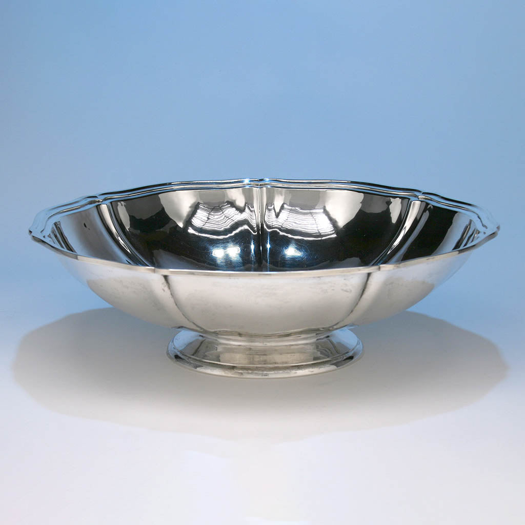 Side view of Arthur Stone Arts &amp;amp; Crafts Sterling Silver &#39;Woolsey&#39; Large Centerpiece Bowl, Gardner, MA c. 1920