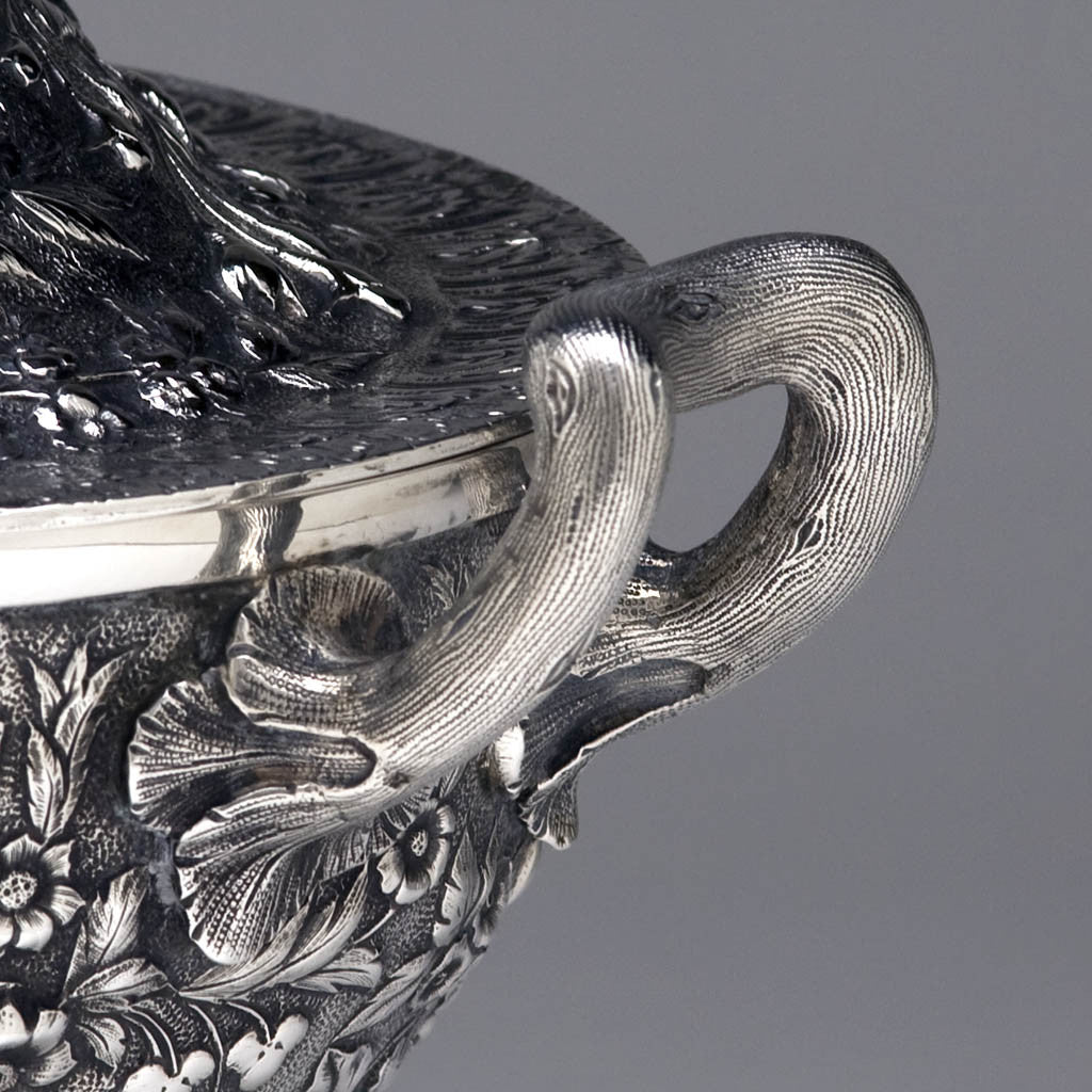 PRUNIER by A.M. CASSANDRE 1930s リトグラフ額付 S. Kirk & Son Repoussé 11oz Silver Covered Soup Tureen, c