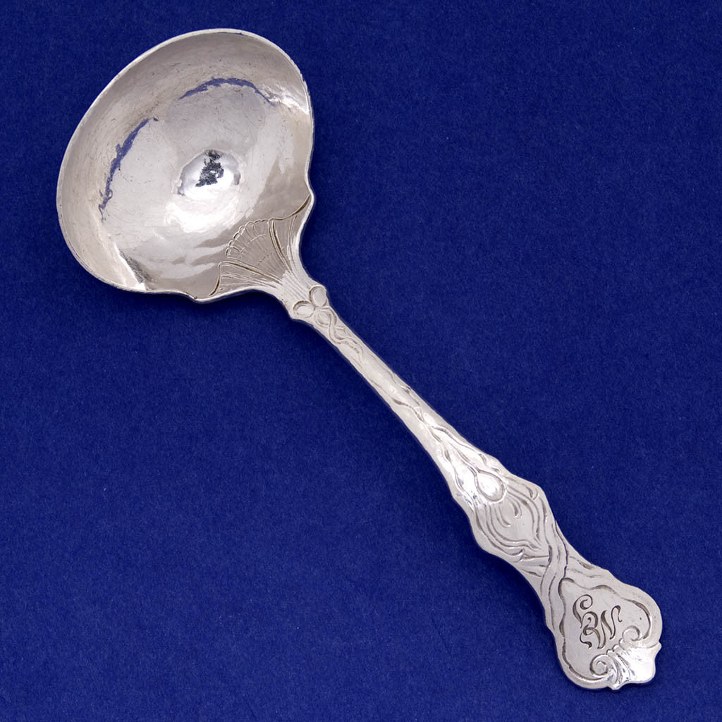 Ladle to Gorham Martelé Silver Sauce Boat and Tray with Ladle, Providence, RI, 1905