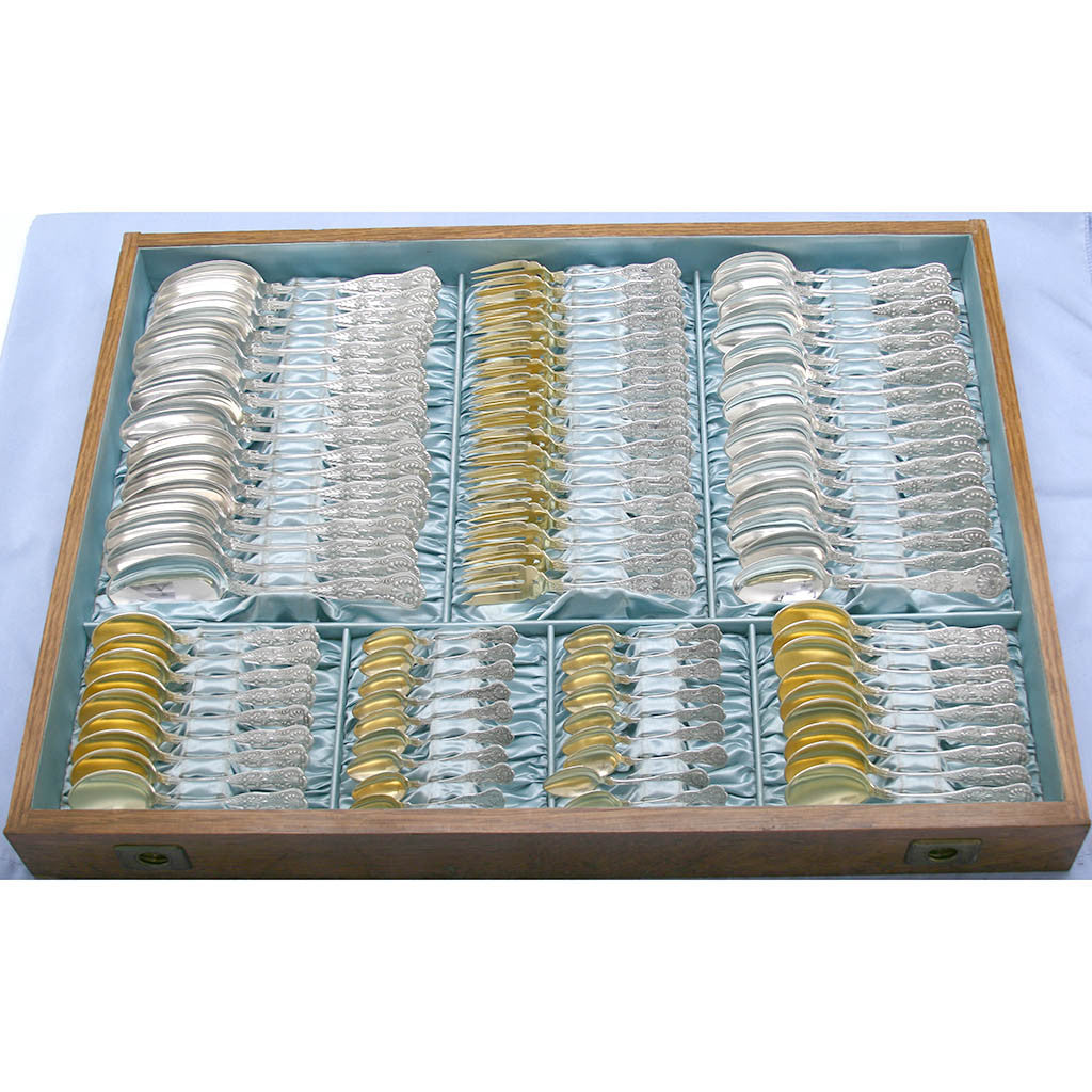 Gorham - The Hugh and Julia Murphy Grant &#39;Kings III&#39; Pattern Sterling Flatware service for 18, c. 1895