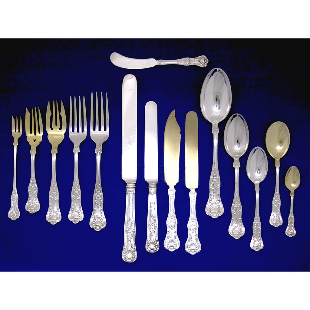 Gorham - The Hugh and Julia Murphy Grant &#39;Kings III&#39; Pattern Sterling Flatware service for 18, c. 1895