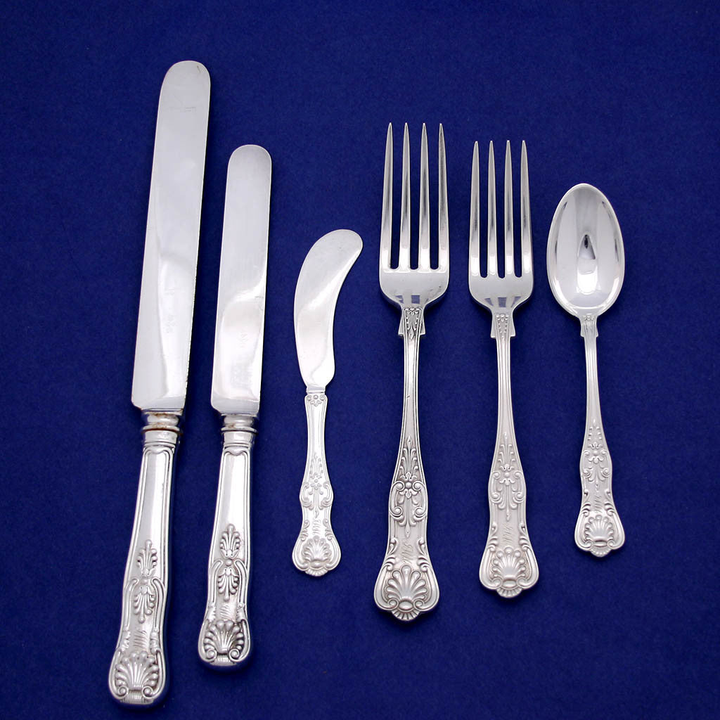 Gorham - The Hugh and Julia Murphy Grant 'Kings III' Pattern Sterling Flatware service for 18, c. 1895