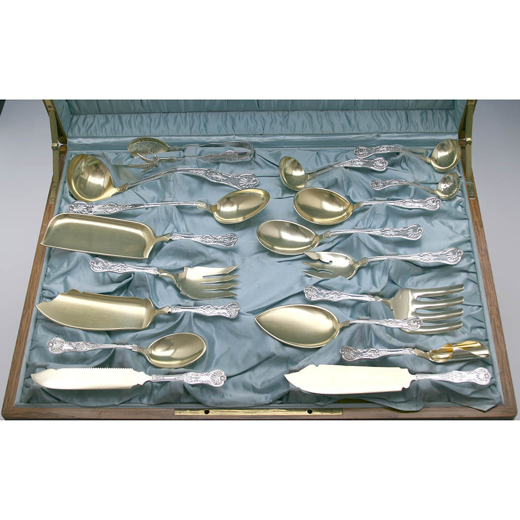 Gorham - The Hugh and Julia Murphy Grant &#39;Kings III&#39; Pattern Sterling Flatware service for 18, c. 1895