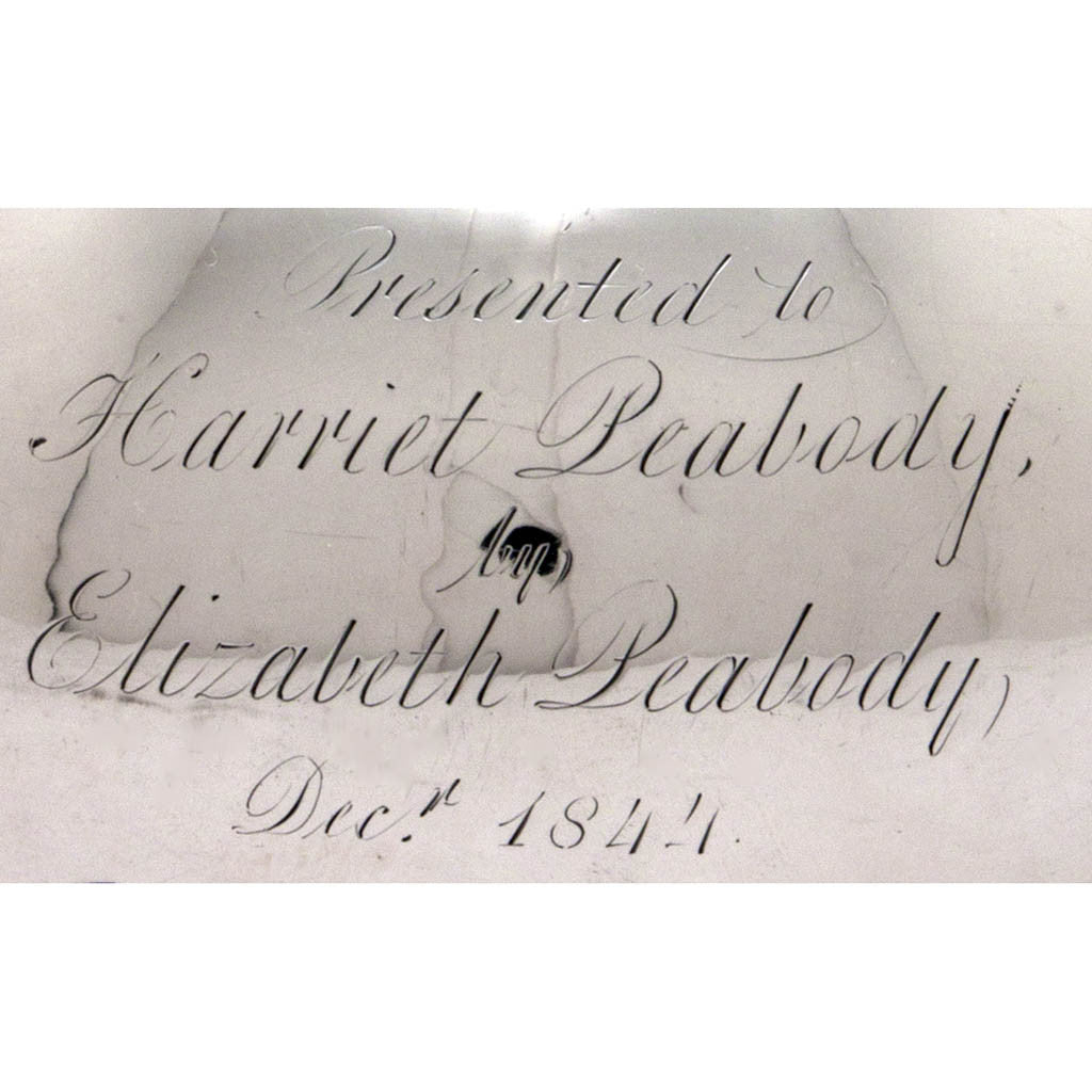 Inscription on Lows, Ball &amp; Company Antique Coin Silver Presentation Water Pitcher, Boston, 1844, Possibly by Obadiah Rich
