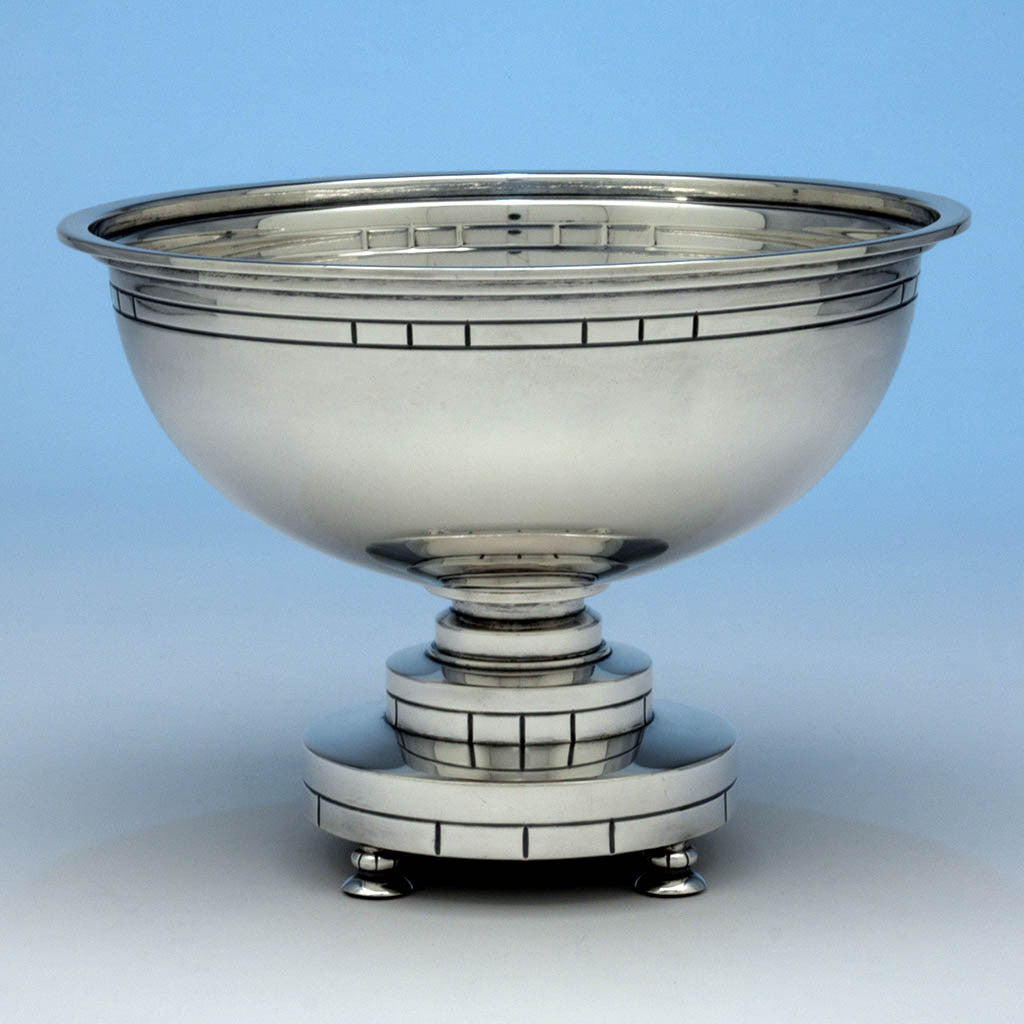 Erik Magnussen Designed for Gorham &#39;Modern American&#39; Art Deco Sterling Silver Centerpiece Bowl, Providence, RI, 1928