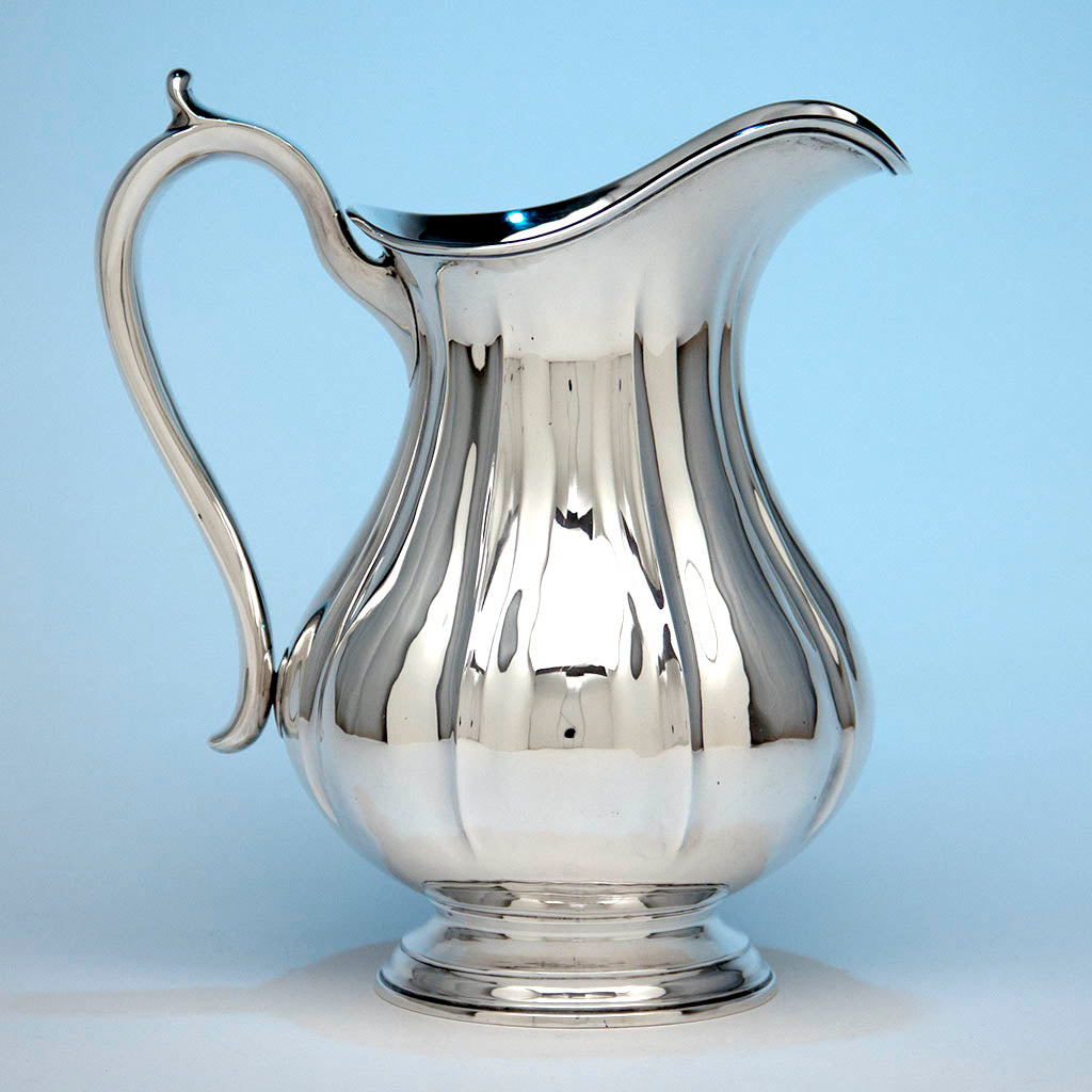 Arthur Stone Associates Arts & Crafts Sterling Silver 'Fluted' Water Pitcher, c. 1930's