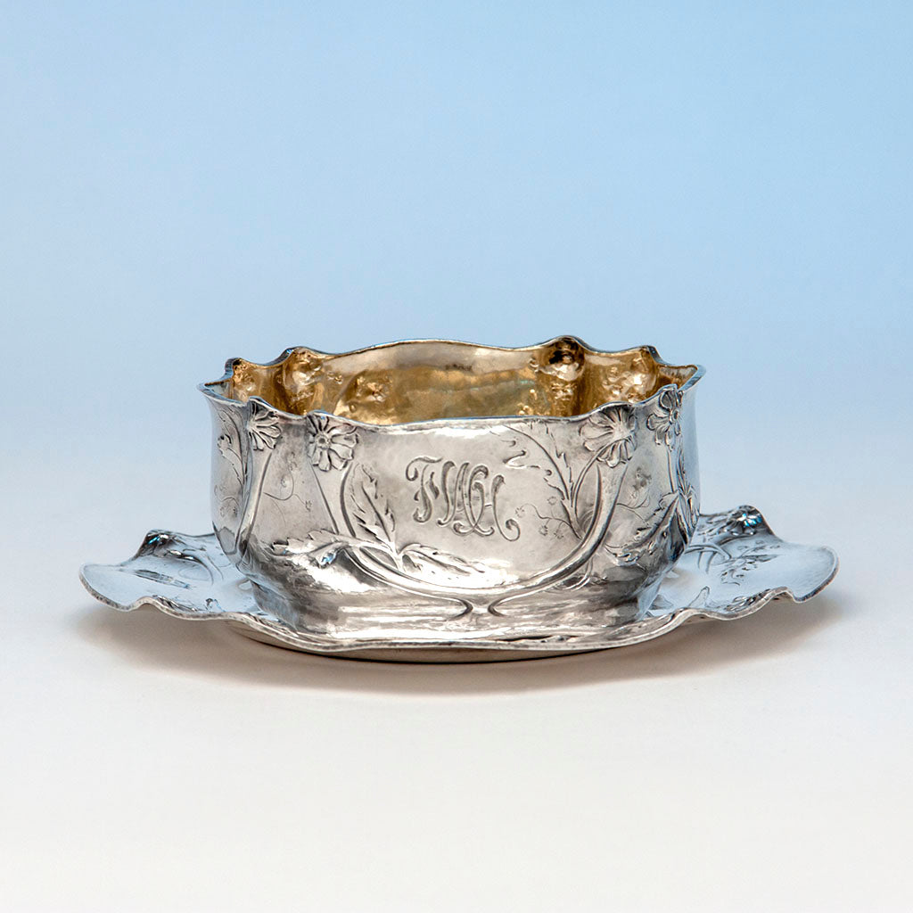 Gorham Martelé Antique Silver Child&#39;s Bowl and Plate, Providence, RI, 1907