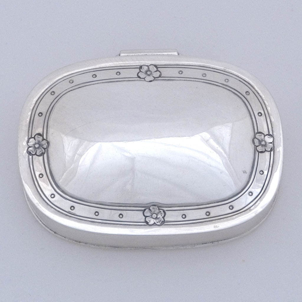 Arthur Stone Sterling Silver Arts &amp; Crafts Pill Box, Gardner, MA, c. 1915 