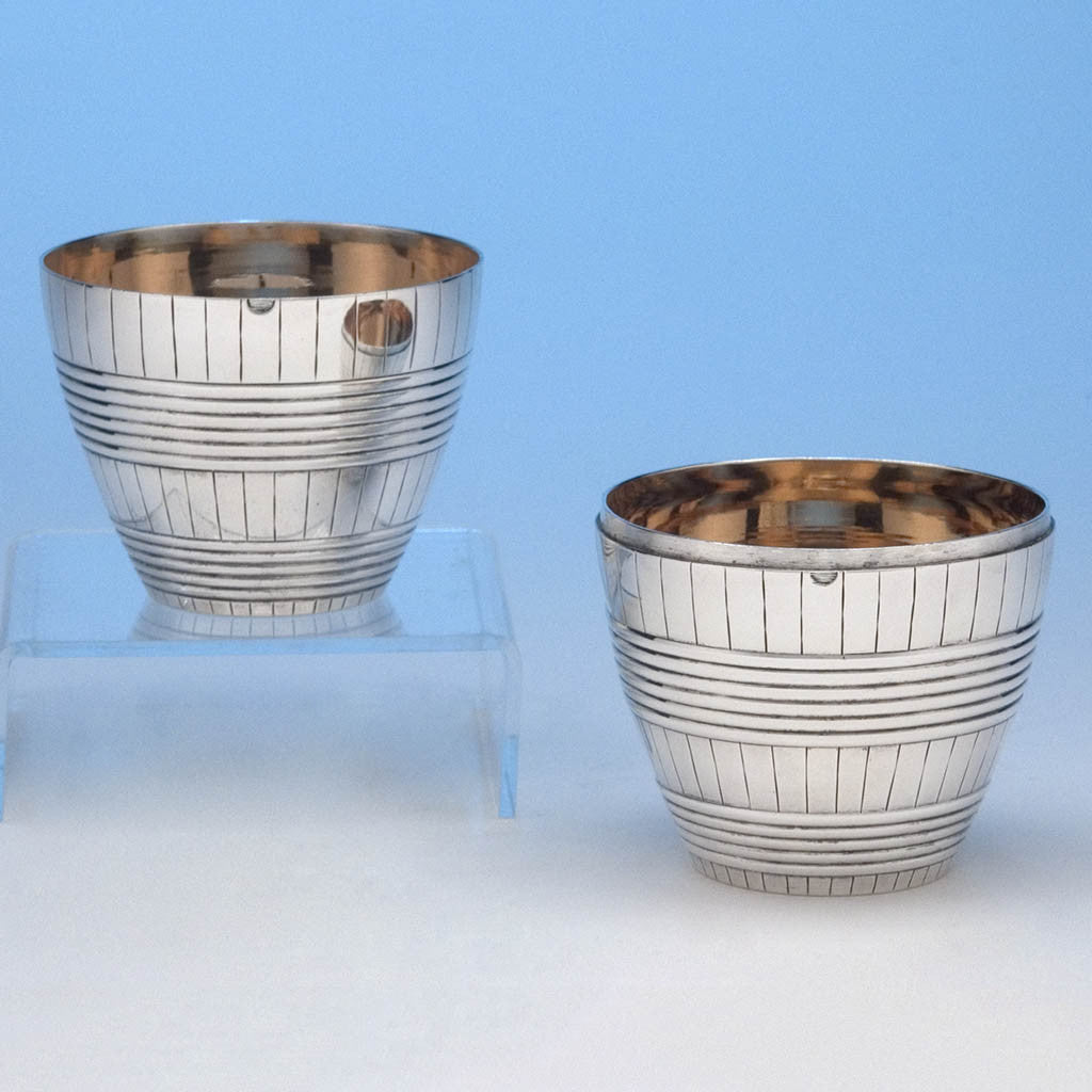 Seperated John Lambe English Sterling Silver Barrel-Form Double Beaker, London 1782/83