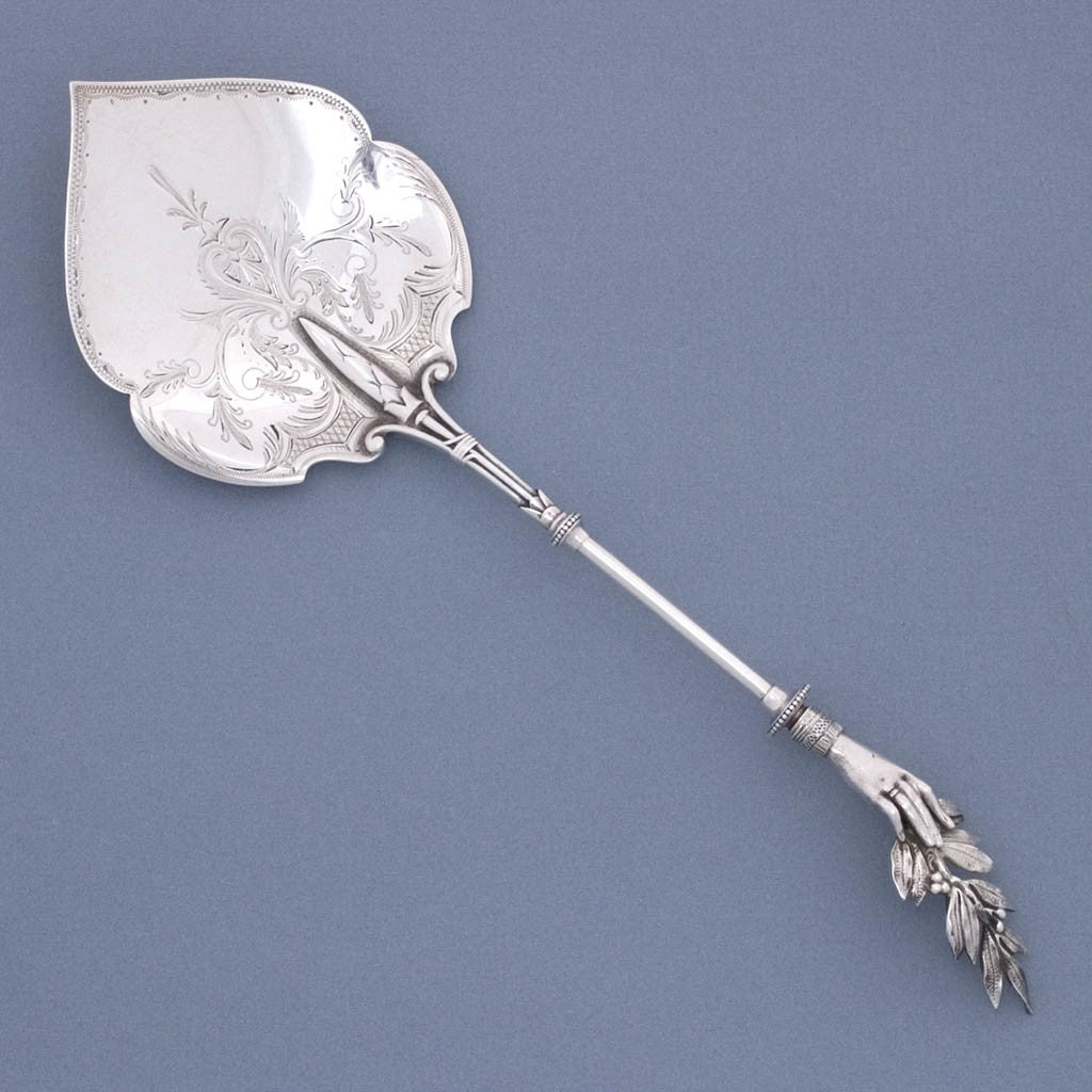 Gorham 'Olive Branch' Pattern Sterling Silver Waffle Server, c. 1868