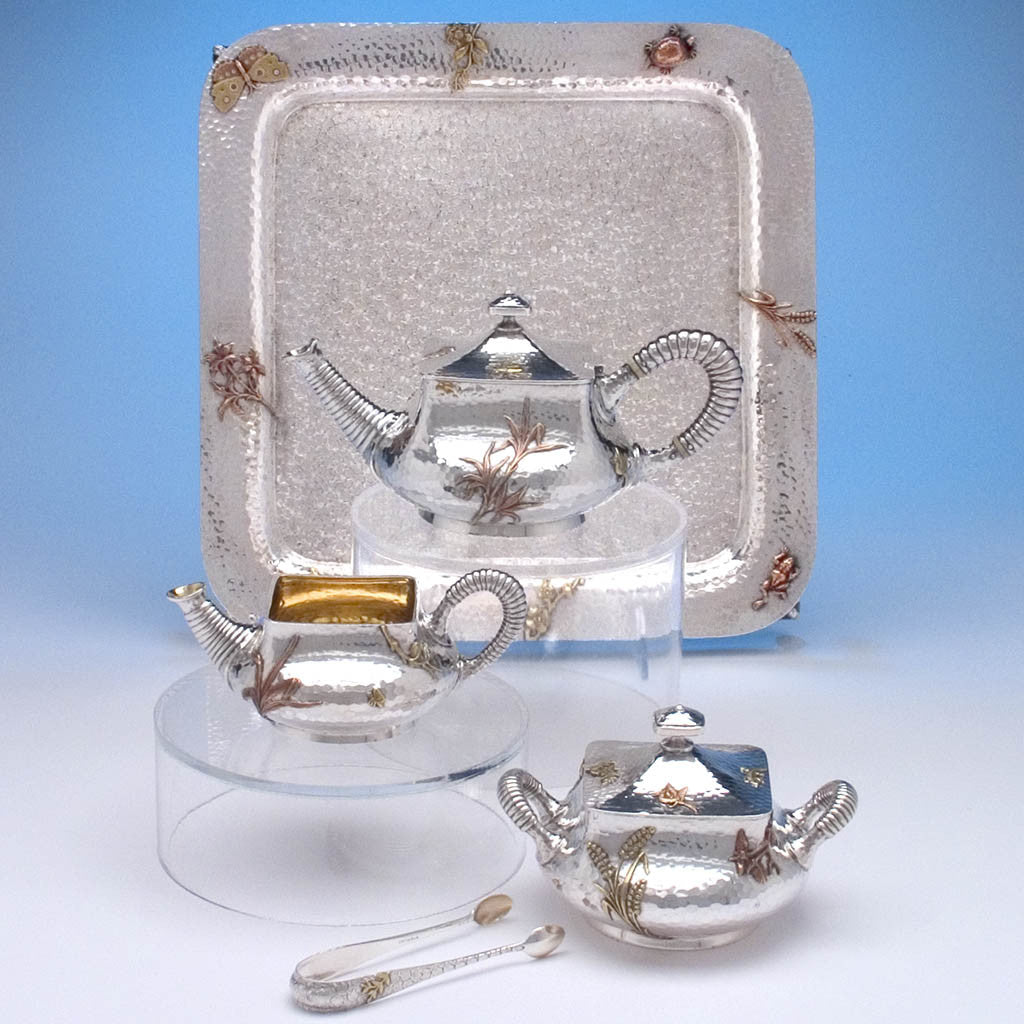 Dominick & Haff Sterling & Other Metals Tête-à-tête Tea Service with Tray, c. 1880