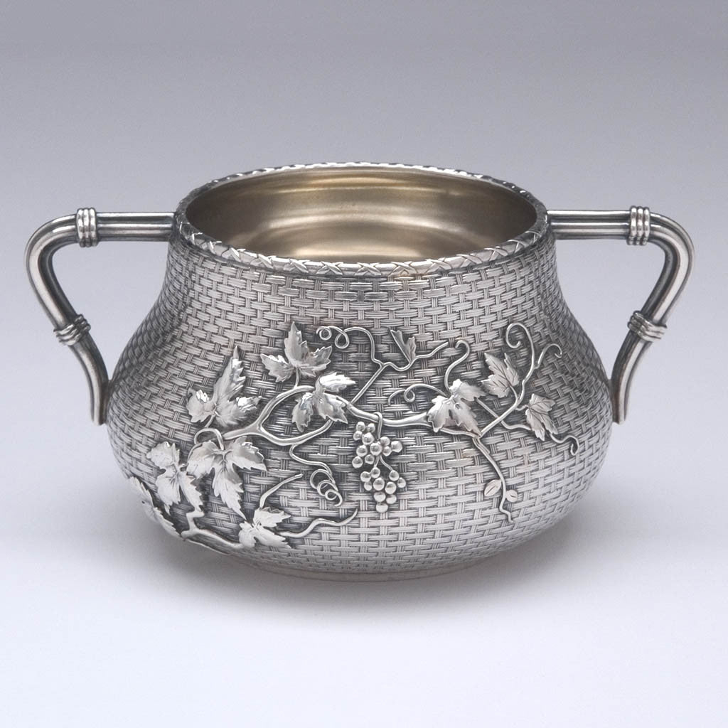 Applied decoration on Whiting - The Bowers/ Taft Family Aesthetic Movement Sterling Silver and Mixed-Metal Tête-à-tête Tea Service, c. 1887