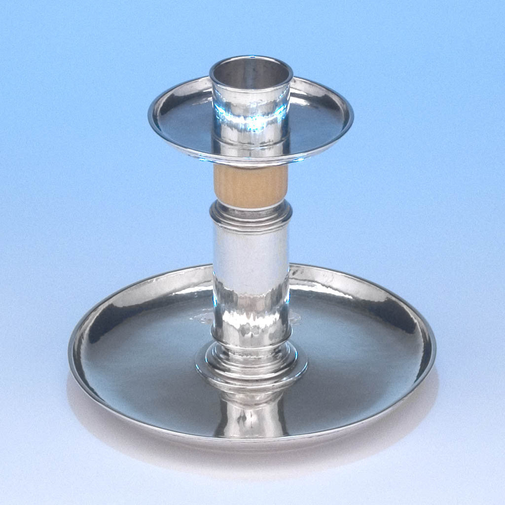 Top view of M.T. Wetzlar German Silver Candle Stick, Munich, c. 1910