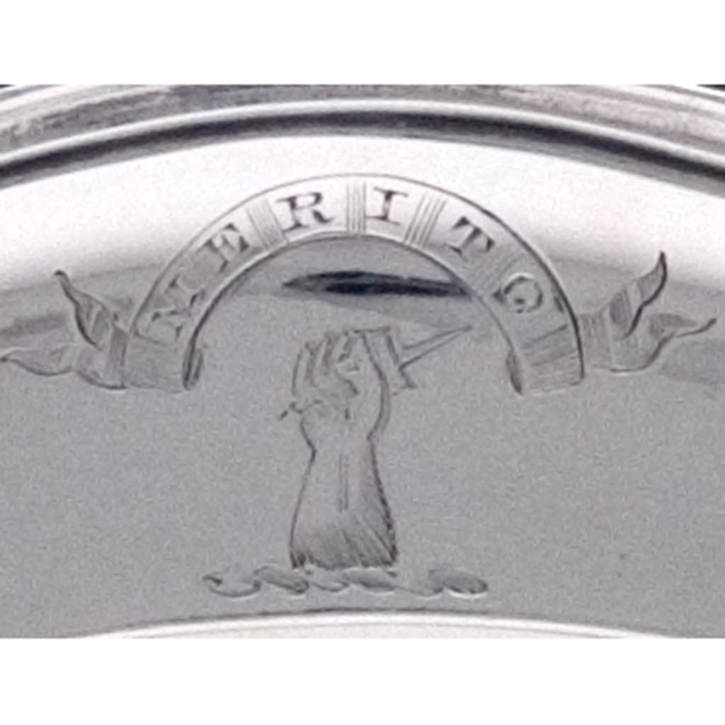 Crest on Sebastian &amp; James Crespell English Sterling Silver Soup Plates, London, 1767/68, set of 12