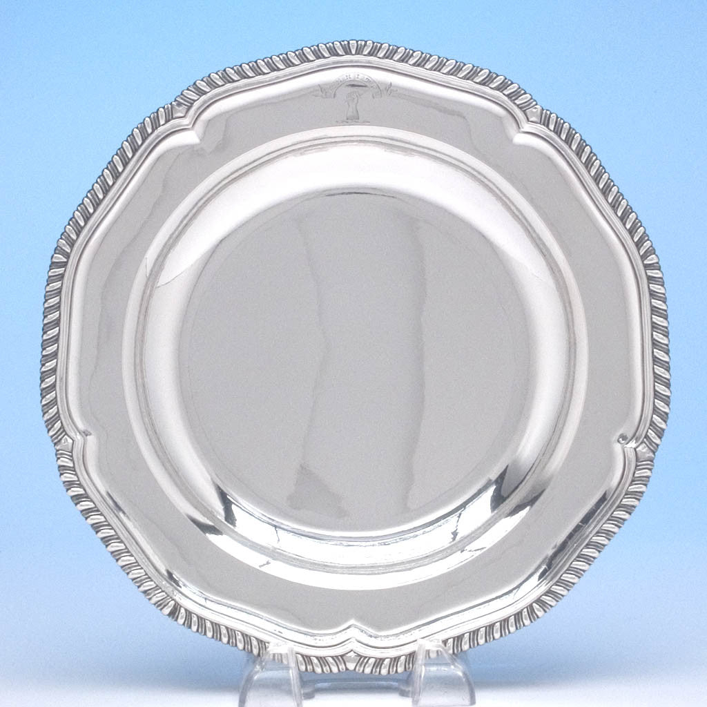 Single example from Sebastian &amp; James Crespell English Sterling Silver Soup Plates, London, 1767/68, set of 12