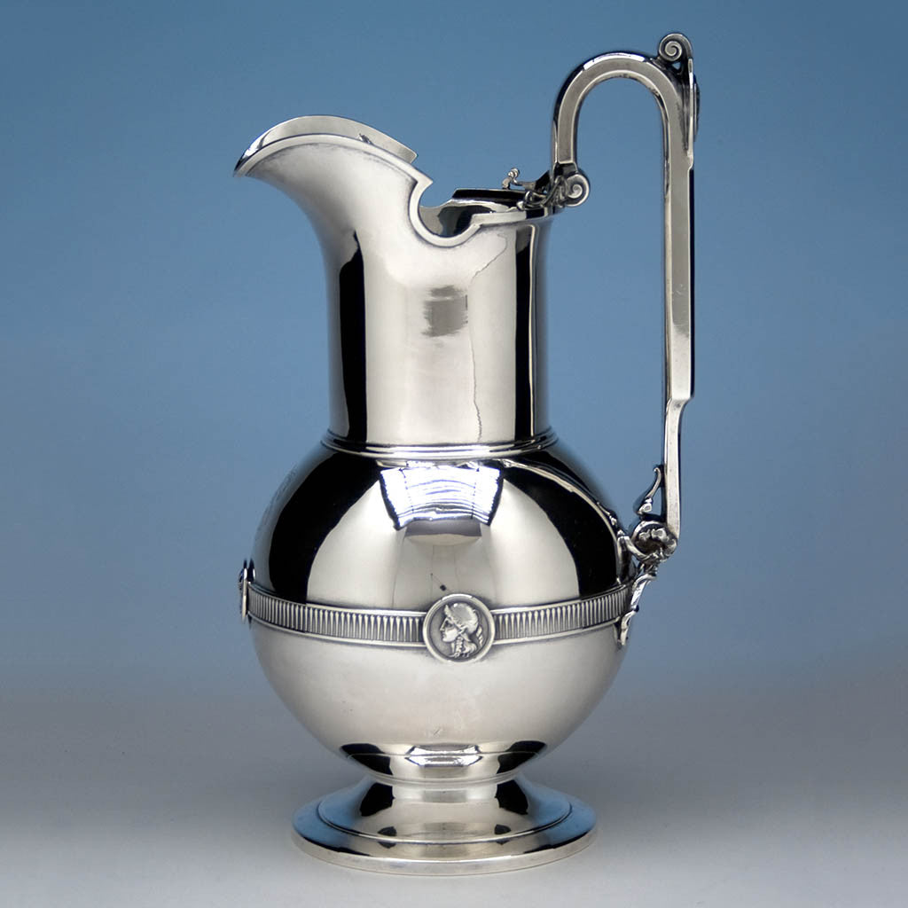 Gorham 'Medallion' Antique Coin Silver Water Pitcher, Providence, RI, 1861-67 