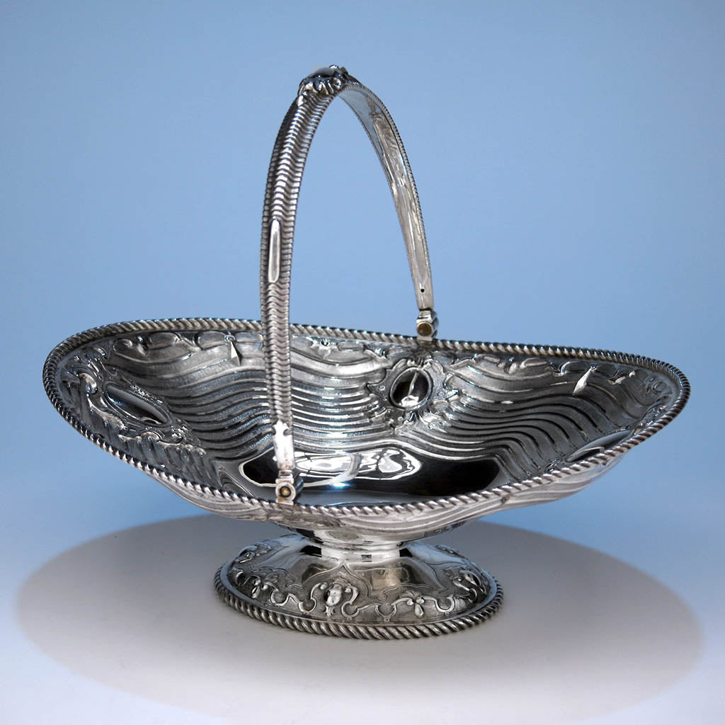 Grosjean & Woodward Antique Sterling Silver Cake Basket, Retailed by Tiffany & Co., 1854-65